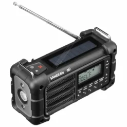 Sangean MMR-99 bærbar nødradio med sveiv, solcelle, DAB+, FM og Bluetooth, svart