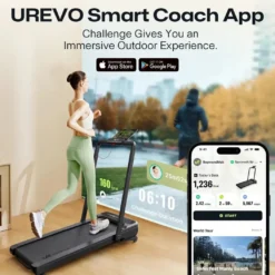 Urevo Strol 2S Pro sammenleggbar tredemølle med stigning og app